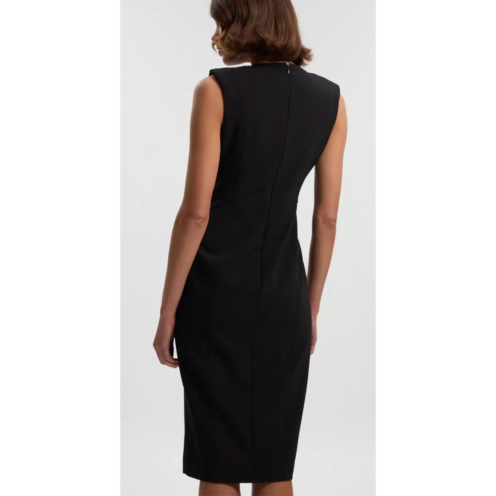 Karen Millen Black Tailored‎ Sheath Dress US 2 EU 34 Structured Cocktail Work